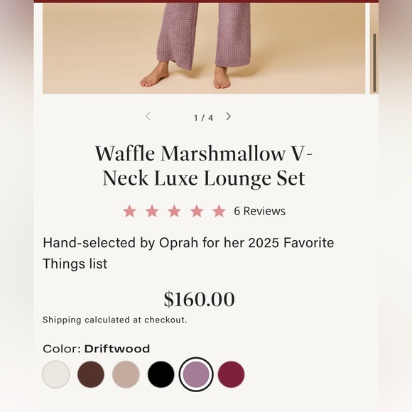 Waffle Marshmallow V-Neck Luxe Lounge Set - Oprah’s 2025 Favorite Size L & XL - Picture 5 of 10